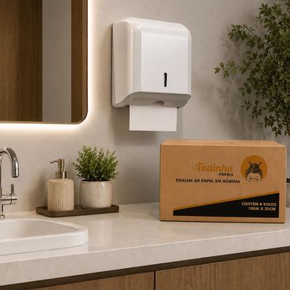 Imagem de Toalha de papel rolo bobina 100% celulose 8x100x20 - vo tudinha