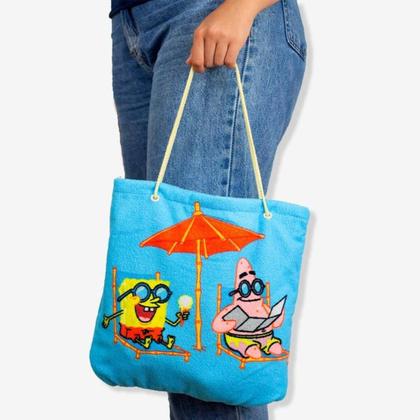 Imagem de Toalha de Praia 2 em 1 c/ Sacola Bob Esponja - ZonaCriativa
