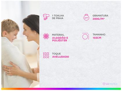 Imagem de Toalha de Praia Lepper Redonda 55% Algodão e 45% Poliéster Mantra 1,55m Rose
