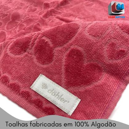 Imagem de Toalha de Rosto 100% Algodão Aveludada Macia Romance Coração Borboleta Dohler