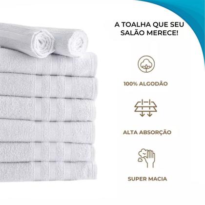 Imagem de Toalha de Rosto Branca Macia e Resistente Ideal Para Lavabo e Presente Com Garantia