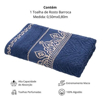 Imagem de Toalha de Rosto Cavhome Avulsa 100% Algodão Barroca