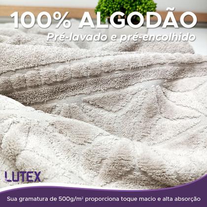 Imagem de Toalha de Rosto Dohler Confort 500 g/m2 100% Algodão Felpuda Macia - Barra Jacquard Aveludada 50 x 90