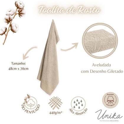 Imagem de Toalha de Rosto Karsten Fio Penteado 3 Peças