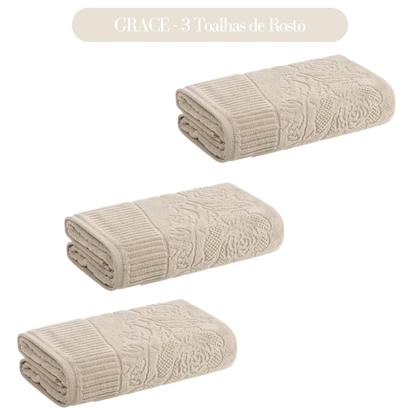 Imagem de Toalha de Rosto Karsten Fio Penteado 3 Peças