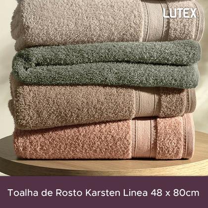 Imagem de Toalha de Rosto Karsten Linea 100% Algodão - Barra em Textura Grossa Macia Antipilling - 48 x 80