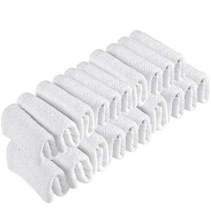 Imagem de Toalha De Rosto Para Salão Branca kit com 12 unidades