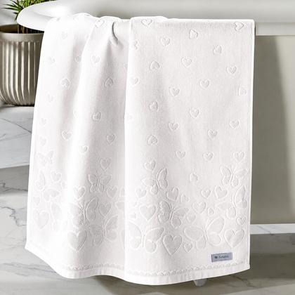 Imagem de Toalha de Rosto Velour Jacquard Döhler Romance Branca