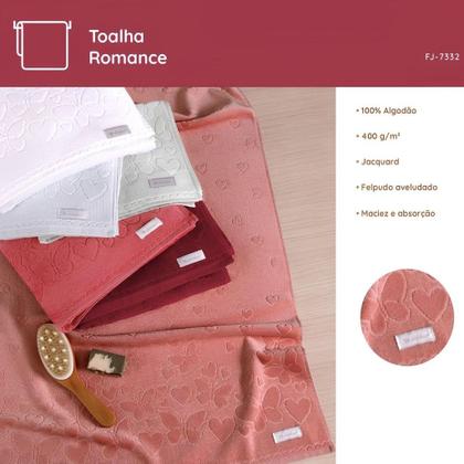 Imagem de Toalha de Rosto Velour Jacquard Döhler Romance Branca