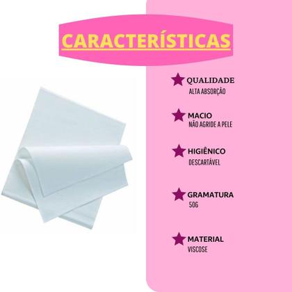 Imagem de Toalha descartável manicure 20x30cm alta absorção 50unidades