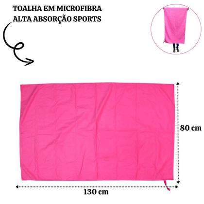 Imagem de Toalha em microfibra alta absorção sports tamanho grande 130cmx80cm