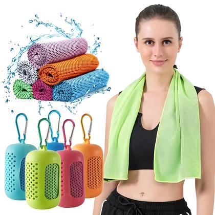 Imagem de Toalha Esportiva Respirável E Refrescante Para Yoga E Academia Com Caixa De Armazenamento Para