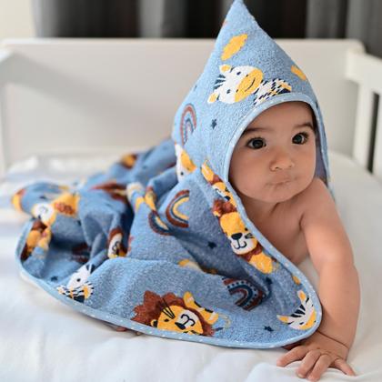 Imagem de Toalha Estampada com Capuz sem Forro 70 cm x 70 cm Bublim