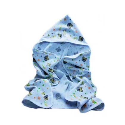 Imagem de Toalha Felpuda Com Capuz 100% Algodão Parapipi Azul - Minasrey