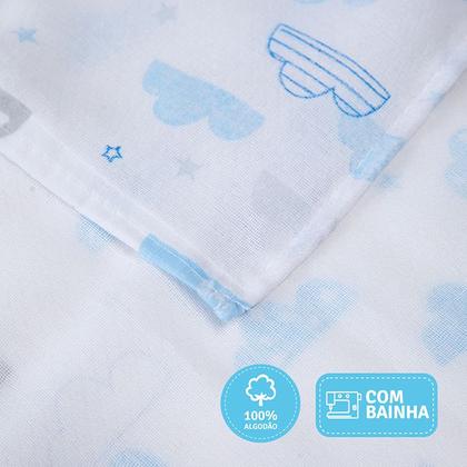 Imagem de Toalha Fralda Banho do Bebê Mami Super Luxo Estampada 1,15x68cm Tecido Duplo Com 3 Unidades Papi Textil