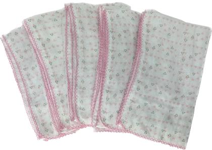 Imagem de Toalha Fralda Bebê Cremer Triangulo Azul E Rosa Com Crochê 70 X 120cm