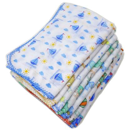 Imagem de Toalha Fralda Luxo Estampada 70cm X 110cm Com Crochê