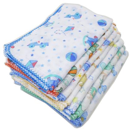 Imagem de Toalha Fralda Luxo Estampada 70cm X 110cm Com Crochê