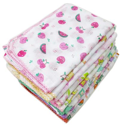 Imagem de Toalha Fralda Luxo Estampada 70cm X 110cm Com Crochê