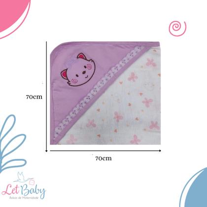 Imagem de Toalha fralda para bebê com capuz bordado 100% algodao - menino e menina