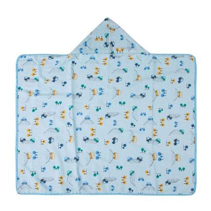 Imagem de Toalha Infantil Felpuda C/ Capuz e Forro de Fralda 90 x 70 cm Papi Karinho