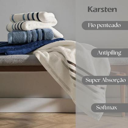 Imagem de Toalha Karsten Lumina Fio Penteado com Barra Degradê 70x140cm
