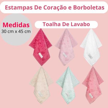 Imagem de Toalha Lavabo C/ 3uni Döhler Romance  100% Algodão Aveludada