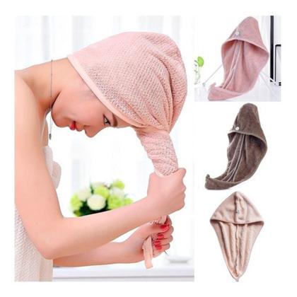 Imagem de Toalha Mágica para Secar Cabelo de Microfibra Grossa Touca Pós Banho