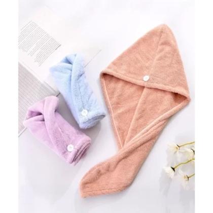 Imagem de Toalha Mágica para Secar Cabelo de Microfibra Grossa Touca Pós Banho