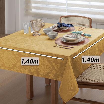 Imagem de Toalha Mesa 4 Lugares Quadrada Tecido Jacquard 1,40x1,40