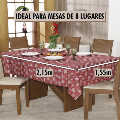 Imagem de Toalha Mesa Natal 8 Lugares Retangular Ceia Natalina Estampada