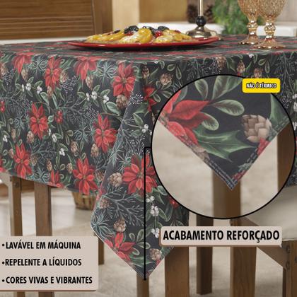 Imagem de Toalha Mesa Natal 8 Lugares Retangular Ceia Natalina Estampada
