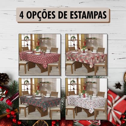 Imagem de Toalha Mesa Natal 8 Lugares Retangular Ceia Natalina Estampada