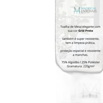 Imagem de Toalha Mesa Naturalle Limpeza Prática 2,20X2,20M Grid Preto