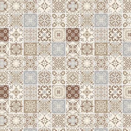 Imagem de Toalha Mesa Plástica Térmica Azulejo Mr 4 a 6 Lugares 1,60