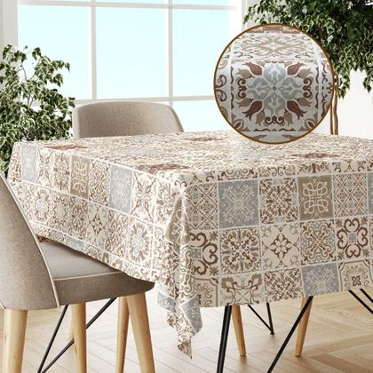 Imagem de Toalha Mesa Plástica Térmica Azulejo Mr 4 a 6 Lugares 1,60