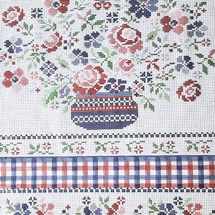 Imagem de Toalha Mesa Plástica Térmica Bordada 6 e 8 lugares 2,00