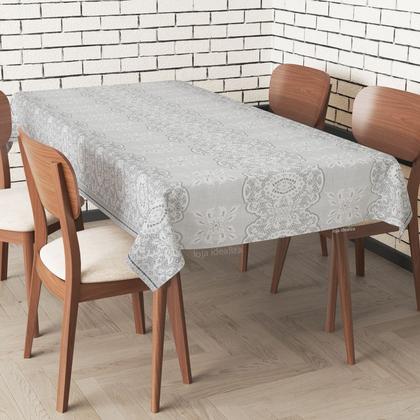 Imagem de Toalha Mesa Plástica Térmica Renda Art 4 e 6 lugares 1,60