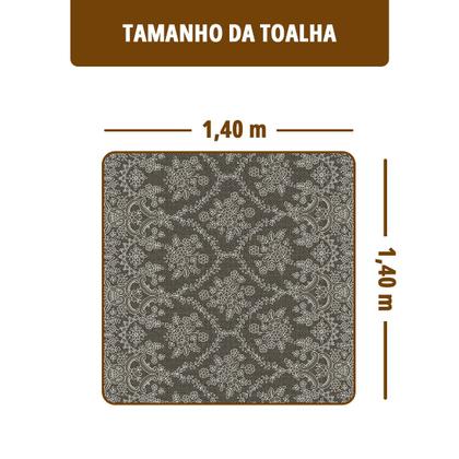 Imagem de Toalha Mesa Plástica Térmica RENDA CMR 4 Lugares 1,40