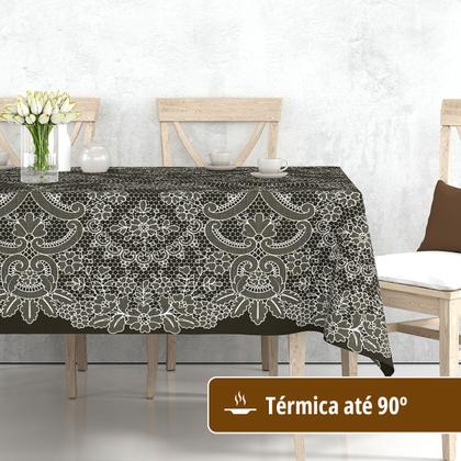 Imagem de Toalha Mesa Plástica Térmica RENDA CMR 8 E 10 Lugares 2,50
