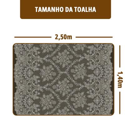 Imagem de Toalha Mesa Plástica Térmica RENDA CMR 8 E 10 Lugares 2,50