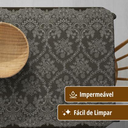 Imagem de Toalha Mesa Plástica Térmica RENDA CMR 8 E 10 Lugares 2,50