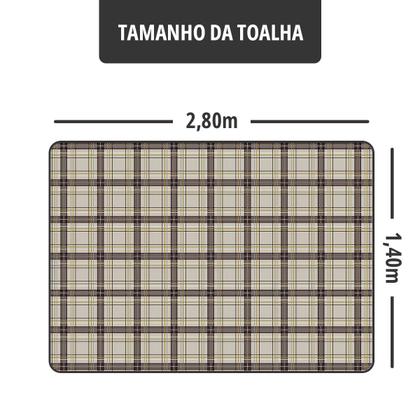 Imagem de Toalha Mesa Plástica Térmica Tartan 8 E 10 Lugares 2,80