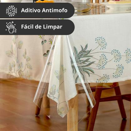 Imagem de Toalha Mesa Plástico Transparente 6 a 8 lugares 140x220 0,20