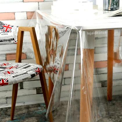 Imagem de Toalha Mesa Plástico Transparente 6 a 8 lugares 140x220 0,20