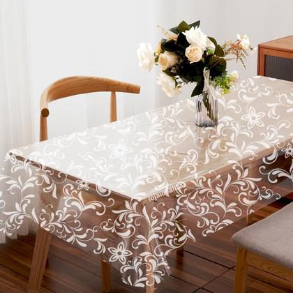 Imagem de Toalha Mesa Plástico Transparente 6 Lugares 1,40x1,80 M1