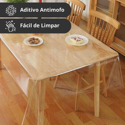 Imagem de Toalha Mesa Plastico Transparente Pvc 1,40x1,40 - 0,15mm