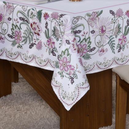 Imagem de Toalha Mesa Quadrada - 4 Lugares 1,50x1,50 Decorativa Floribela