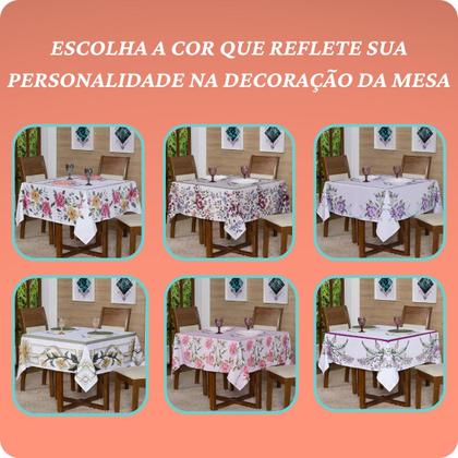 Imagem de Toalha Mesa Quadrada - 4 Lugares 1,50x1,50 Decorativa Floribela