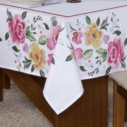 Imagem de Toalha Mesa Quadrada - 4 Lugares 1,50x1,50 Decorativa Floribela